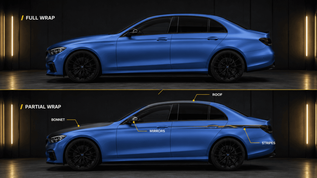 Full Car Wrap vs Partial Wrap Cost